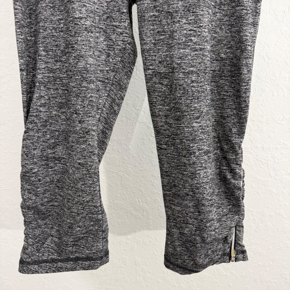 Tangerine Zip Capri Leggings Hearther Charcoal Black Activewear Athletic Gym - Picture 2 of 11